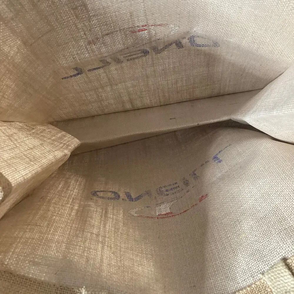 O'Neill Tote Bag Tan Jute Burlap Logo Surf Beach Shopper Reusable Y2K